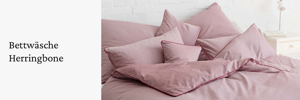 Bettwaesche Herringbone rot Bettwaesche Herringbone rot